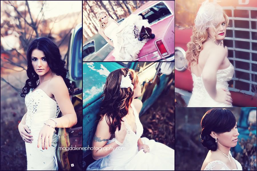 wisconsin modern vintage bride wedding model junk yard salon and spa unique transitions magdalene photography